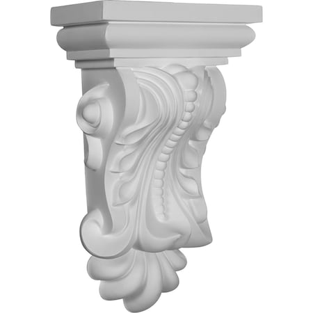 Ekena Millwork 7 7/8"W x 5 1/8"D x 13 3/8"H Beaded with Leaves Corbel COR07X05X13BE
